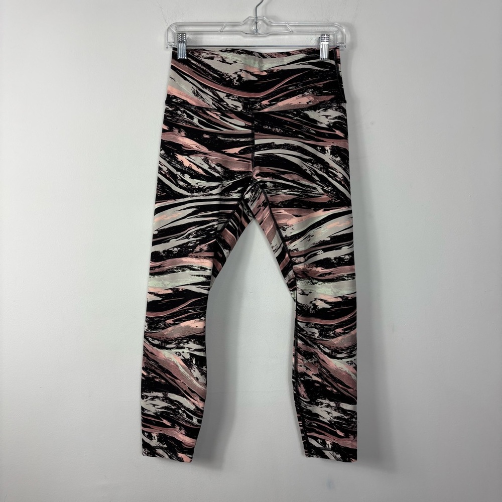 Lululemon Wunder Under HR Tight Womens 8 Abstract Pattern Mid Rise Cropped Gym